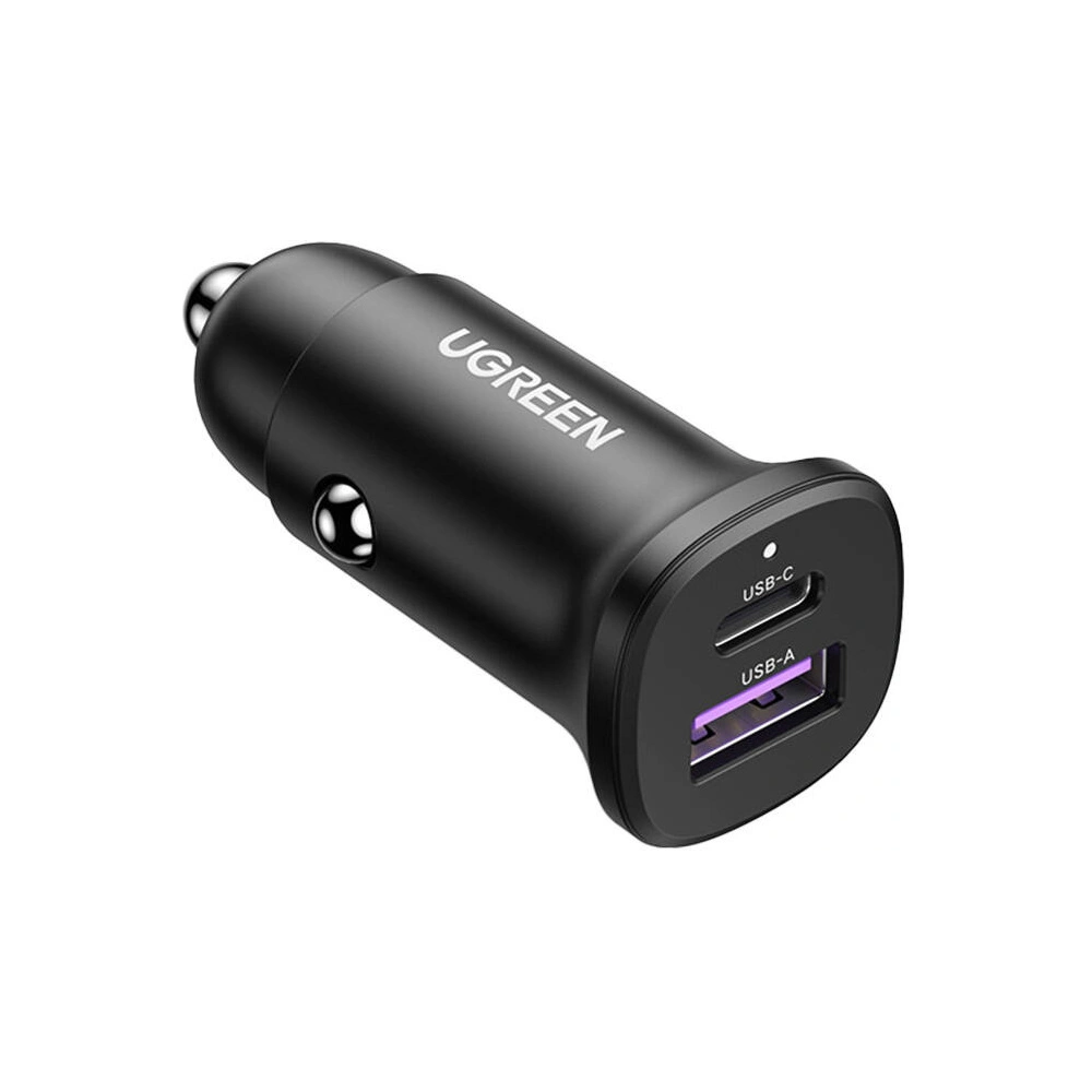 Ładowarka samochodowa UGREEN EC305 USB-C, USB-A 30W czarna - Samochodowe - Ugreen