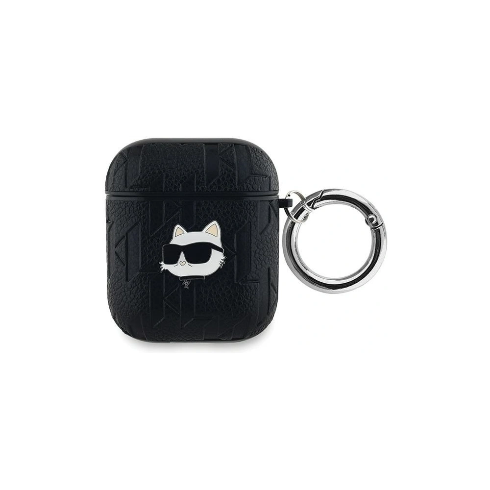 Etui Karl Lagerfeld KLA2PGCHPK Apple AirPods 1/2 cover Monogram Choupette Head czarny/black