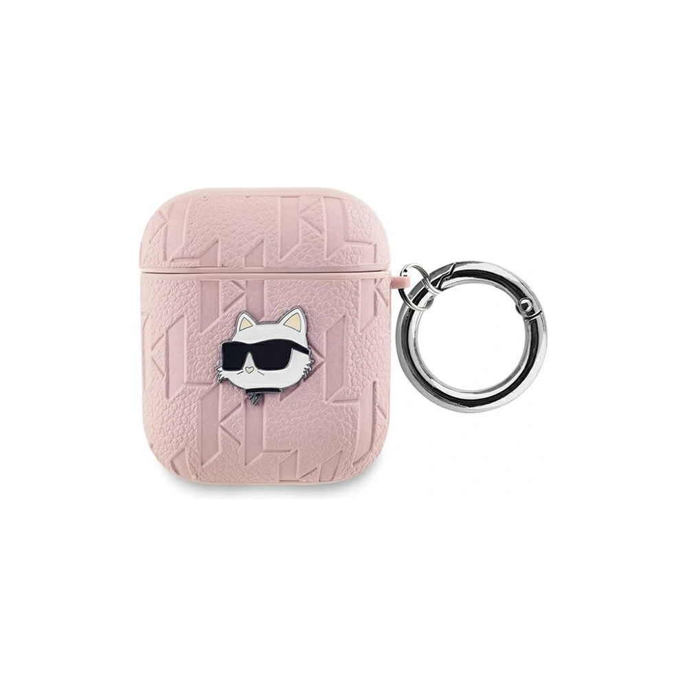 Etui Karl Lagerfeld KLA2PGCHPP Apple AirPods 1/2 cover Monogram Choupette Head różowy/pink