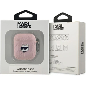Kup Etui Karl Lagerfeld KLA2PGCHPP Apple AirPods 1/2 cover Monogram Choupette Head roz/pink - KLD2034 - {ean13} - Sklep Home Screen