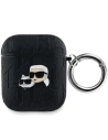 Etui Karl Lagerfeld KLA2PGKCPK Apple AirPods 1/2 borító Monogram Karl & Choupette Head fekete/black