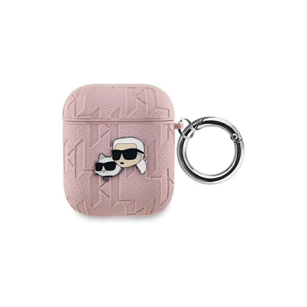 Etui Karl Lagerfeld KLA2PGKCPP Apple AirPods 1/2 cover Monogram Karl & Choupette Head różowy/pink