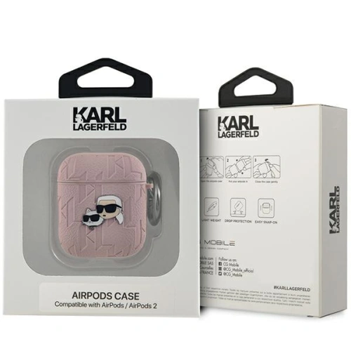 Kup Etui Karl Lagerfeld KLA2PGKCPP Apple AirPods 1/2 cover Monogram Karl & Choupette Head roz/roz - KLD2036 - {ean13} - Sklep Home Screen