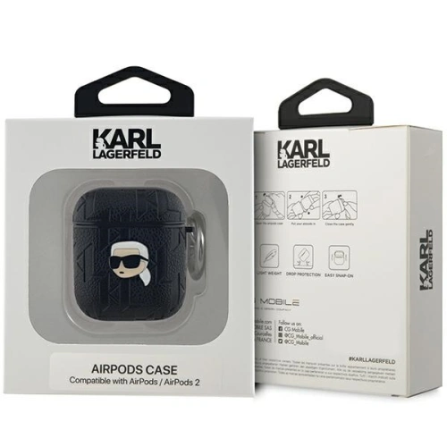 Kup Etui Karl Lagerfeld KLA2PGKIPK Apple AirPods 1/2 cover Monogram Karl Head czarny/black - KLD2037 - {ean13} - Sklep Home Screen