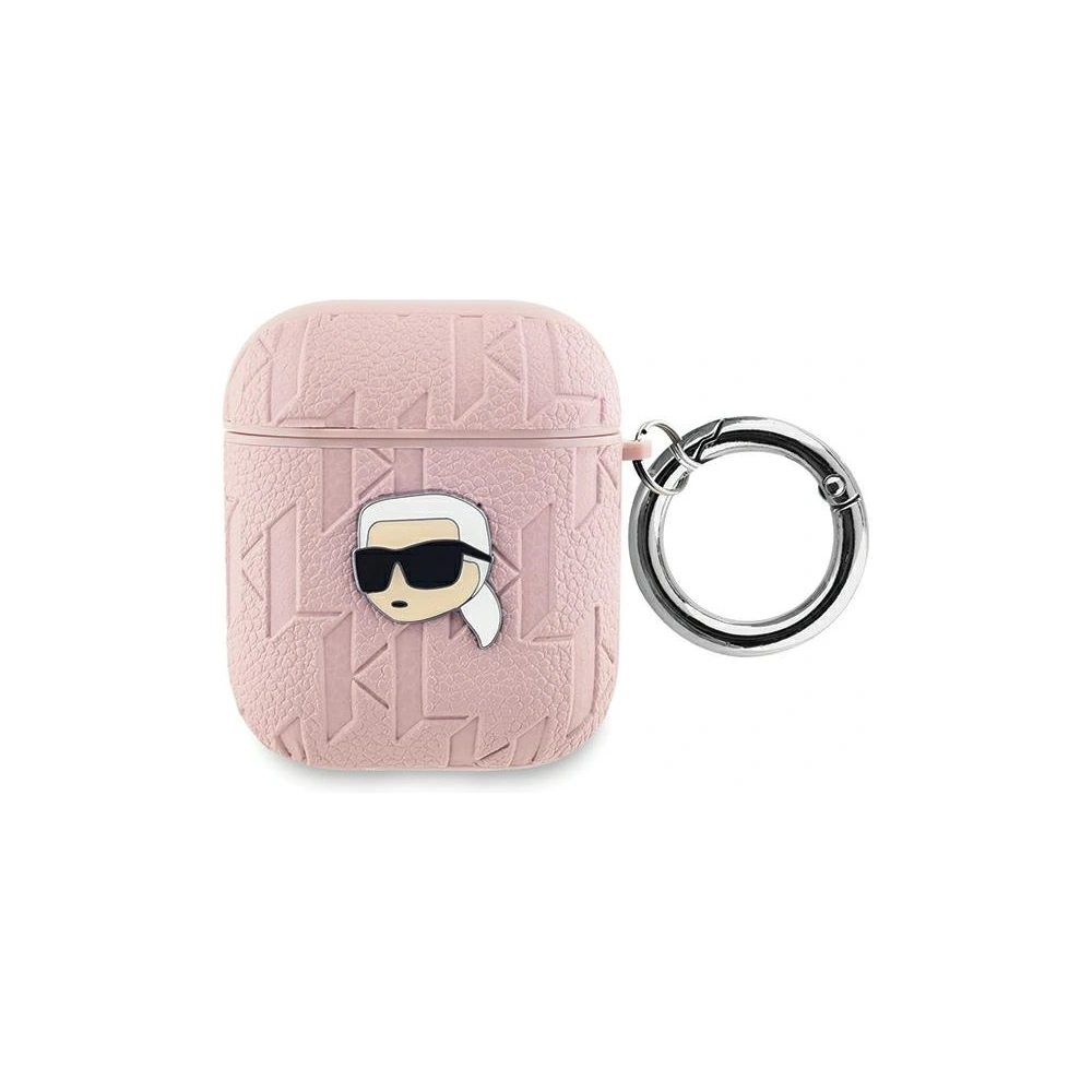 Etui Karl Lagerfeld KLA2PGKIPP Apple AirPods 1/2 cover Monogram Karl Head różowy/pink
