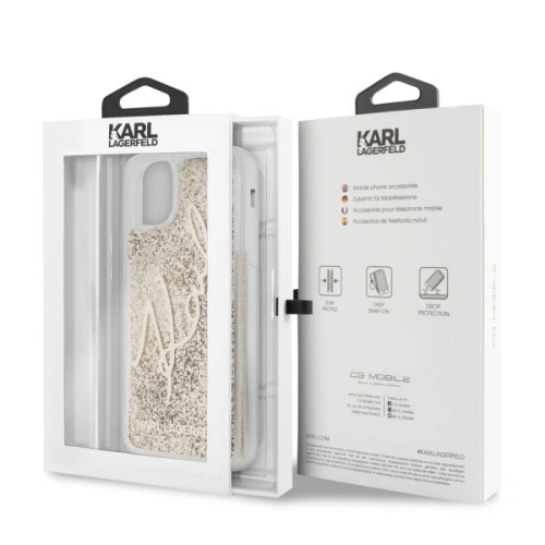 Buy Karl Lagerfeld KLHCN65TRKSGO iPhone 11 Pro Max gold Glitter Signature - KLD186GLD - {ean13} - Home Screen Store Europe