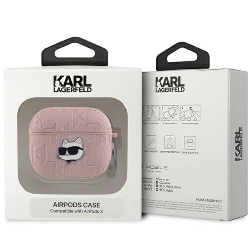 Kup Etui Karl Lagerfeld KLA3PGCHPP Apple AirPods 3 cover Monogram Choupette Head różowy/pink - KLD2040 - {ean13} - Sklep Home Screen