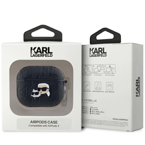 Kup Etui Karl Lagerfeld KLA3PGKCPK Apple AirPods 3 cover Monogram Karl & Choupette Head czarny/black - KLD2041 - {ean13} - Sklep Home Screen