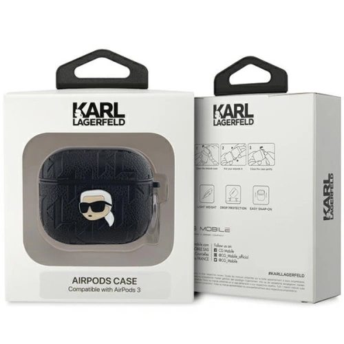 Kup Etui Karl Lagerfeld KLA3PGKIPK Apple AirPods 3 cover Monogram Karl Head czarny/black - KLD2043 - {ean13} - Sklep Home Screen