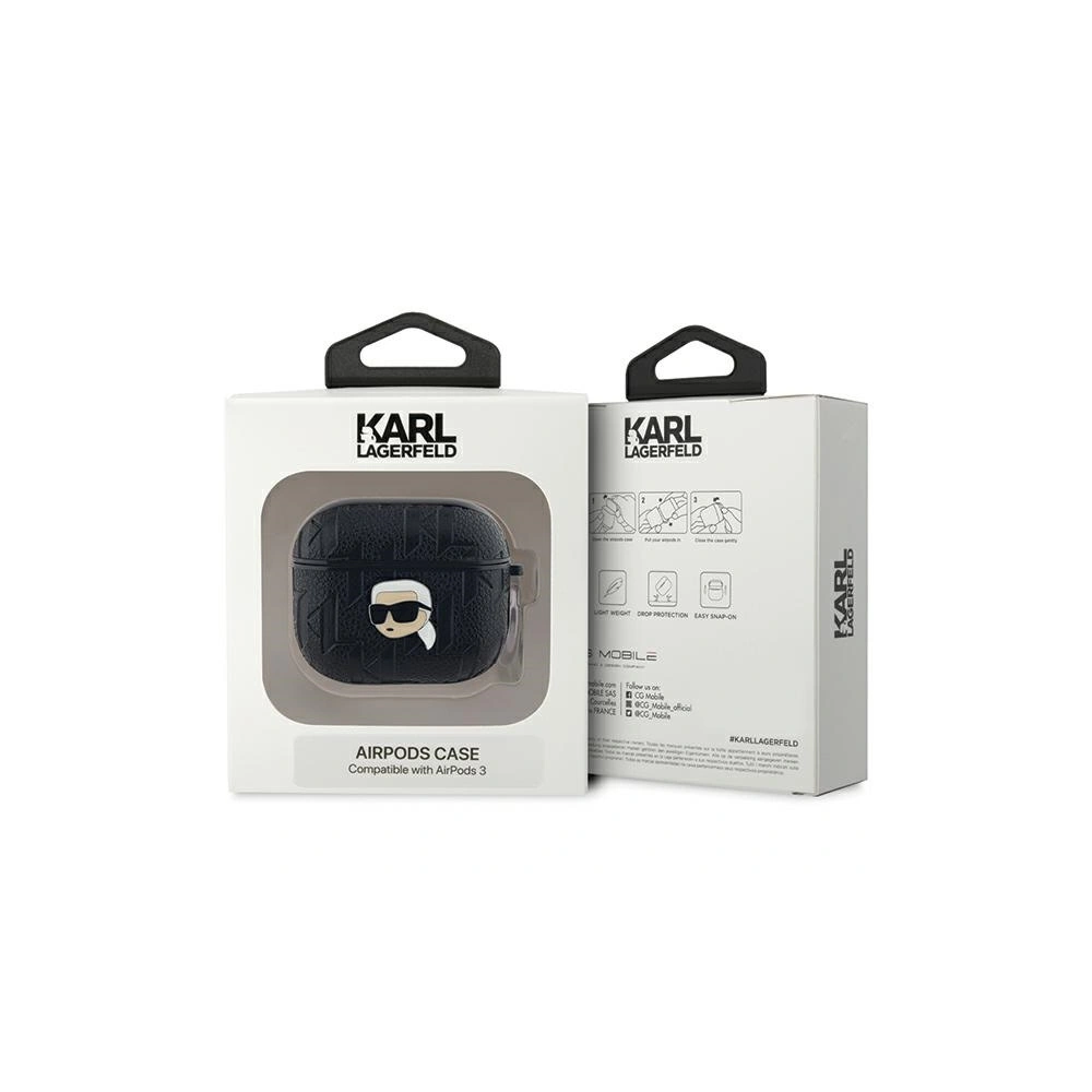 Etui Karl Lagerfeld KLA3PGKIPK Apple AirPods 3 cover Monogram Karl Head czarny/black