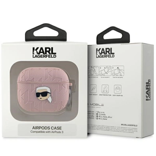 Kup Etui Karl Lagerfeld KLA3PGKIPP Apple AirPods 3 cover Monogram Karl Head różowy/pink - KLD2044 - {ean13} - Sklep Home Screen