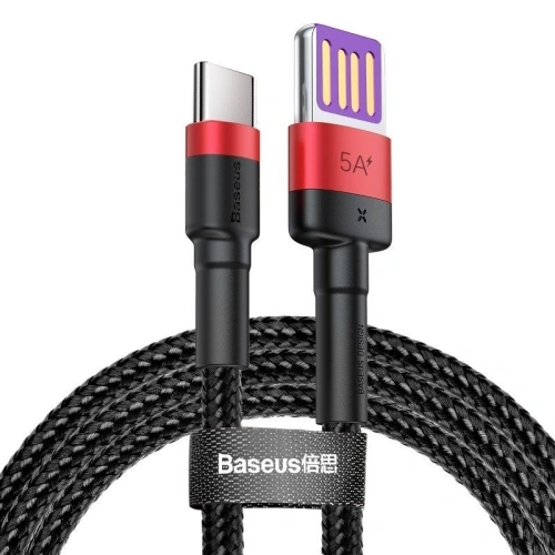 Kup USB-C kábel Baseus Cafule Huawei SuperCharge, QC 3.0, 5A 1m (fekete-piros) - BSU692BLKRED - {ean13} - Sklep Home Screen
