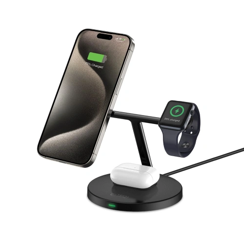 Kup Ładowarka indukcyjna 3w1 Tech-Protect A35 QI 15W Magnetic Magsafe Wireless Charger + kabel USB-C / USB-C 100cm black - THP2853 - {ean13} - Sklep Home Screen