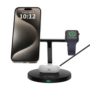 Kup Ładowarka indukcyjna 3w1 Tech-Protect A35 QI 15W Magnetic Magsafe Wireless Charger + kabel USB-C / USB-C 100cm black - THP2853 - {ean13} - Sklep Home Screen