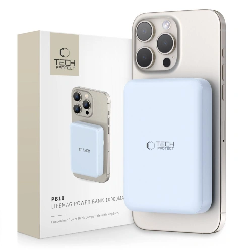 Buy Tech-Protect LifeMag PB11 wireless powerbank MagSafe 15W 10000mah Blue - THP2854 - {ean13} - Home Screen Store Europe