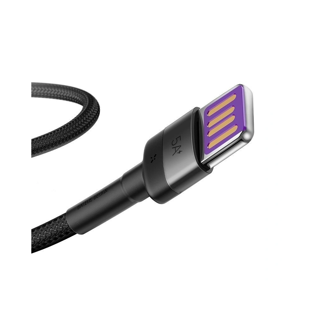 Kabel USB-C Baseus Cafule Huawei SuperCharge, QC 3.0, 5A 1m (czarno-szary)