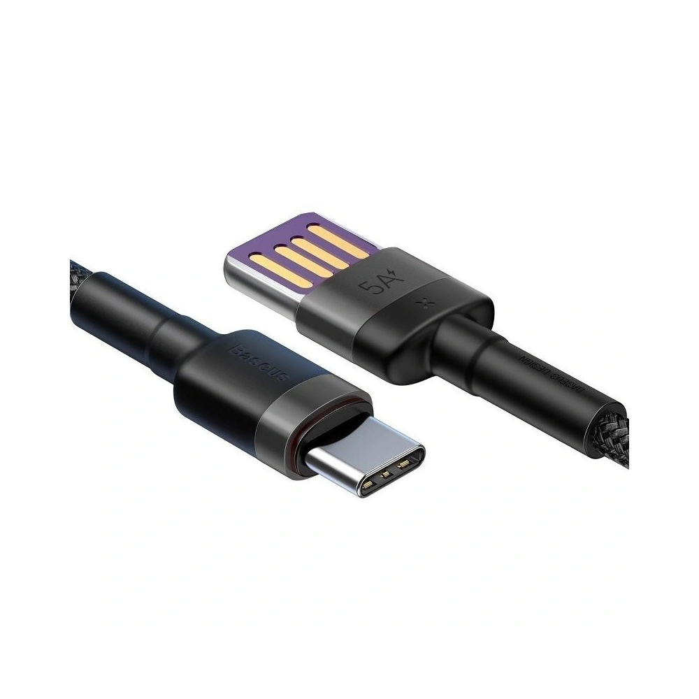 Kabel USB-C Baseus Cafule Huawei SuperCharge, QC 3.0, 5A 1m (czarno-szary)