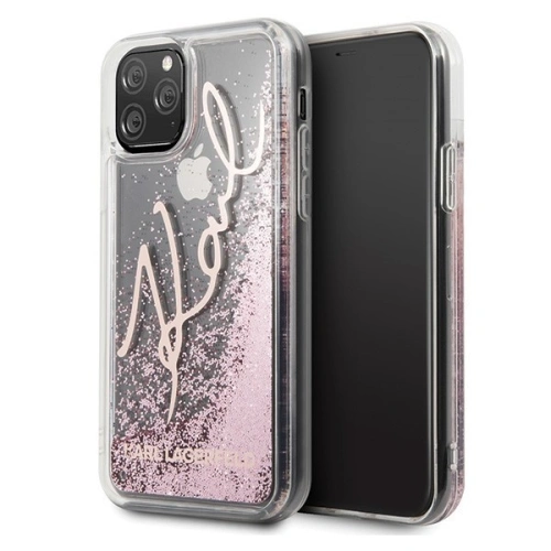Kup Karl Lagerfeld KLHCN65TRKSRG iPhone 11 Pro Max rozé-auriu Glitter Signature - KLD187RS - {ean13} - Sklep Home Screen