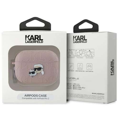 Kup Etui Karl Lagerfeld KLAP2PGKCPP Apple AirPods Pro (2. generációs) borító Monogram Karl & Choupette Head rózsaszín/pink - KLD2047 - {ean13} - Sklep Home Screen