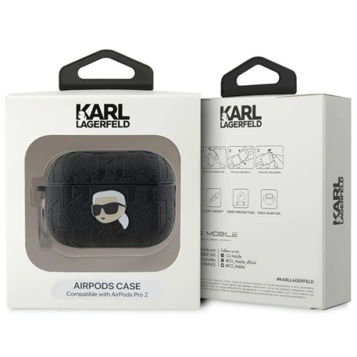 Kup Etui Karl Lagerfeld KLAP2PGKIPK Apple AirPods Pro (2. generație) husă Monogram Karl Head negru/black - KLD2048 - {ean13} - Sklep Home Screen