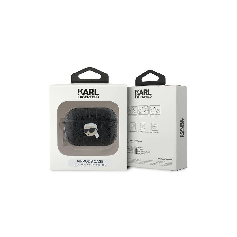 Etui Karl Lagerfeld KLAP2PGKIPK Apple AirPods Pro (2. generacji) cover Monogram Karl Head czarny/black