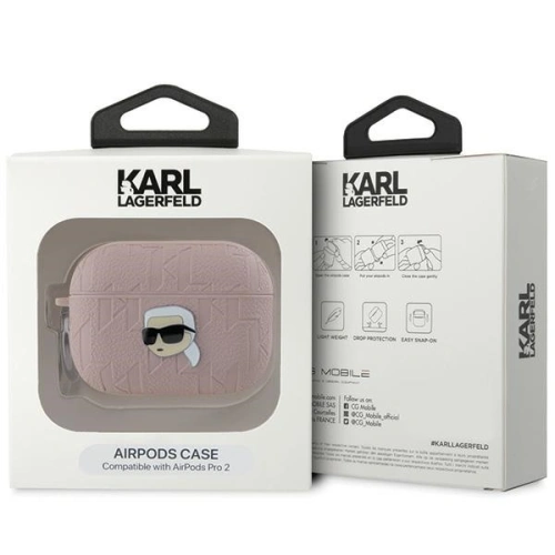 Kup Etui Karl Lagerfeld KLAP2PGKIPP Apple AirPods Pro (2. generacji) cover Monogram Karl Head różowy/pink - KLD2049 - {ean13} - Sklep Home Screen