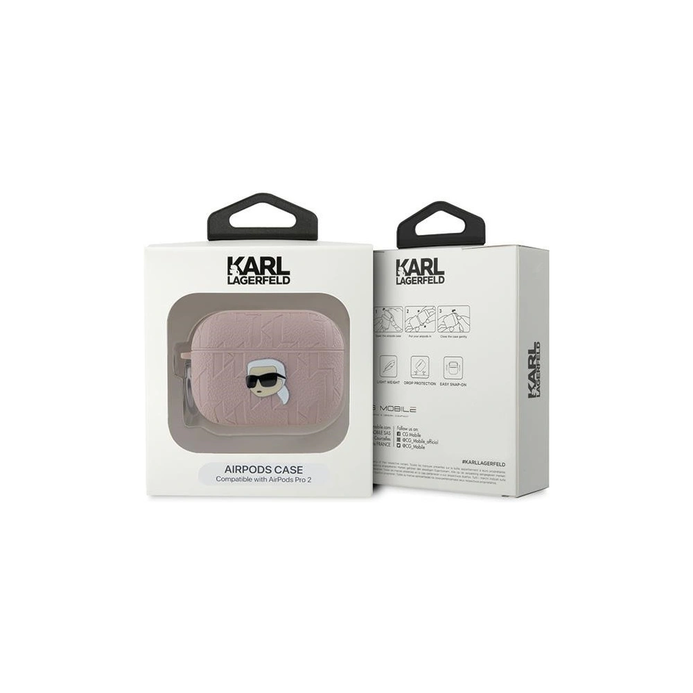 Etui Karl Lagerfeld KLAP2PGKIPP Apple AirPods Pro (2. generacji) cover Monogram Karl Head różowy/pink