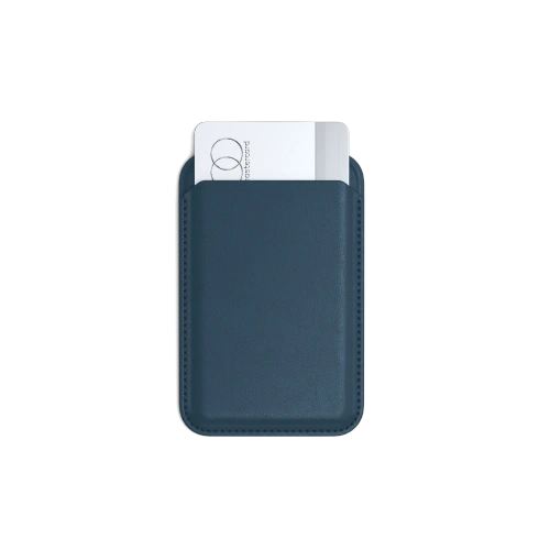 Kup Portemonnaie mit Ständerfunktion Satechi Veganes Leder Wallet Stand MagSafe für iPhone (blau) - STH140 - {ean13} - Sklep Home Screen