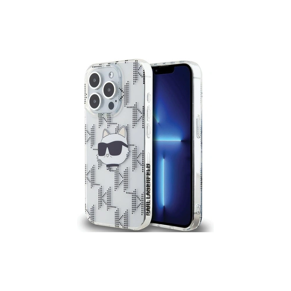 Etui Karl Lagerfeld KLHCP15LHKLPCHT Apple iPhone 15 Pro hardcase IML Choupette Head & Monogram transparent