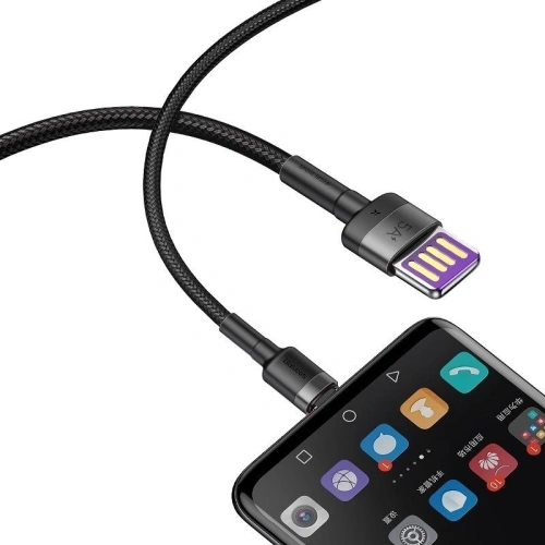 Buy Cable USB-C Baseus Cafule Huawei SuperCharge, QC 3.0, 5A 1m Black&Gray - BSU693BLKGRY - {ean13} - Home Screen Store Europe