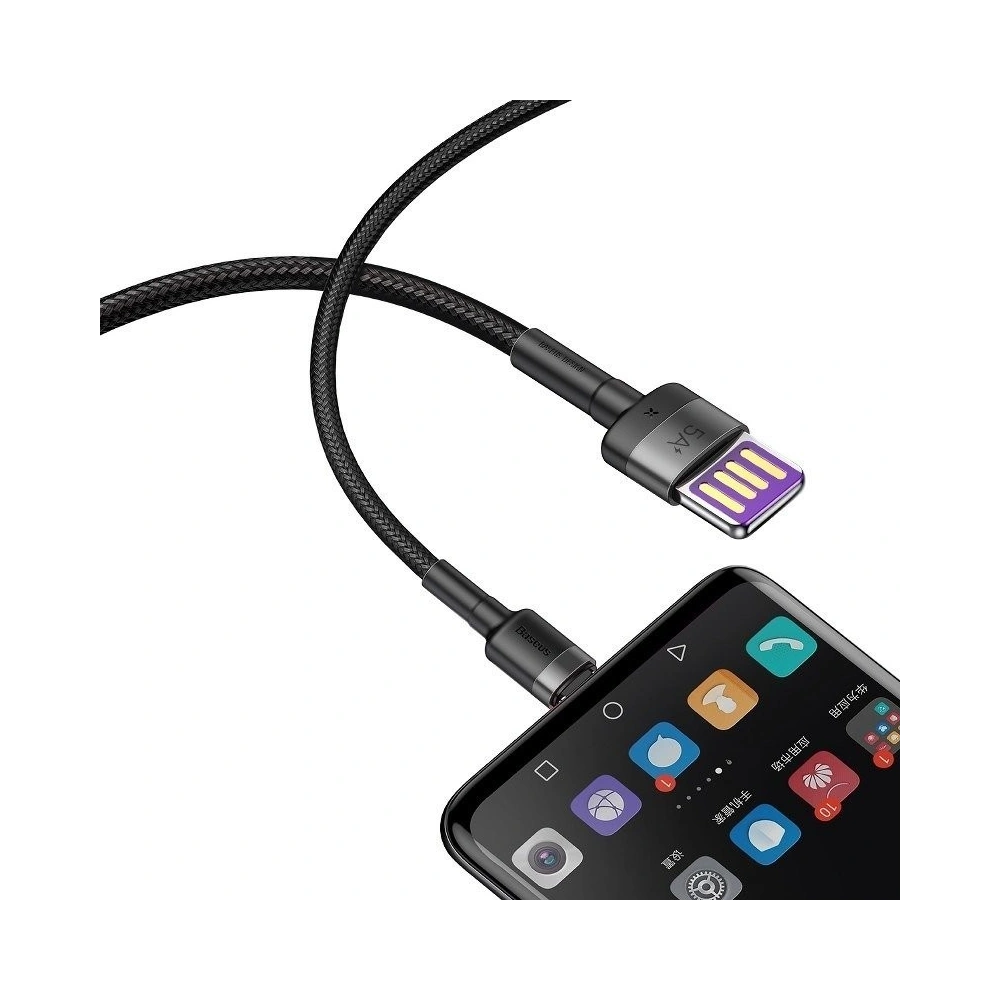 Kabel USB-C Baseus Cafule Huawei SuperCharge, QC 3.0, 5A 1m (czarno-szary)