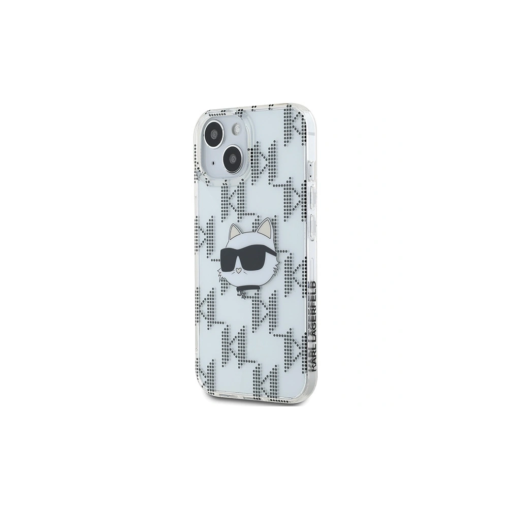 Etui Karl Lagerfeld KLHCP15SHKLPCHT Apple iPhone 15 / 14 / 13 hardcase IML Choupette Head & Monogram transparent