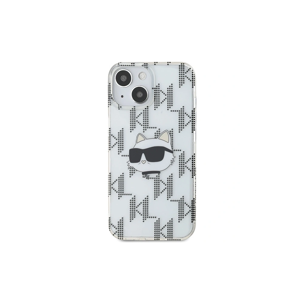 Etui Karl Lagerfeld KLHCP15SHKLPCHT Apple iPhone 15 / 14 / 13 hardcase IML Choupette Head & Monogram transparent
