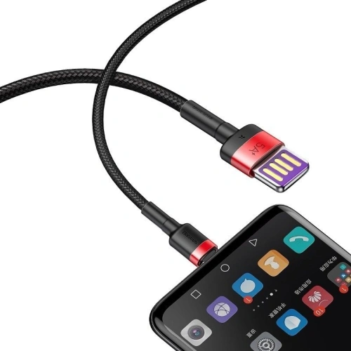 Kup Kabel USB-C Baseus Cafule Huawei SuperCharge, QC 3.0, 5A 1m (černá-červená) - BSU692BLKRED - {ean13} - Sklep Home Screen