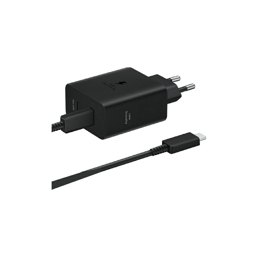 Ładowarka sieciowa Samsung EP-T5020XBEGEU USB-C 25W, USB-C 50W PD + kabel USB-C / USB-C 5A 1.8m Super Fast Charge czarny/black