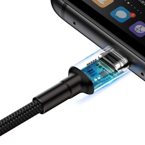 Kup Kabel USB-C Baseus Cafule Huawei SuperCharge, QC 3.0, 5A 1m (černá-šedá) - BSU693BLKGRY - {ean13} - Sklep Home Screen