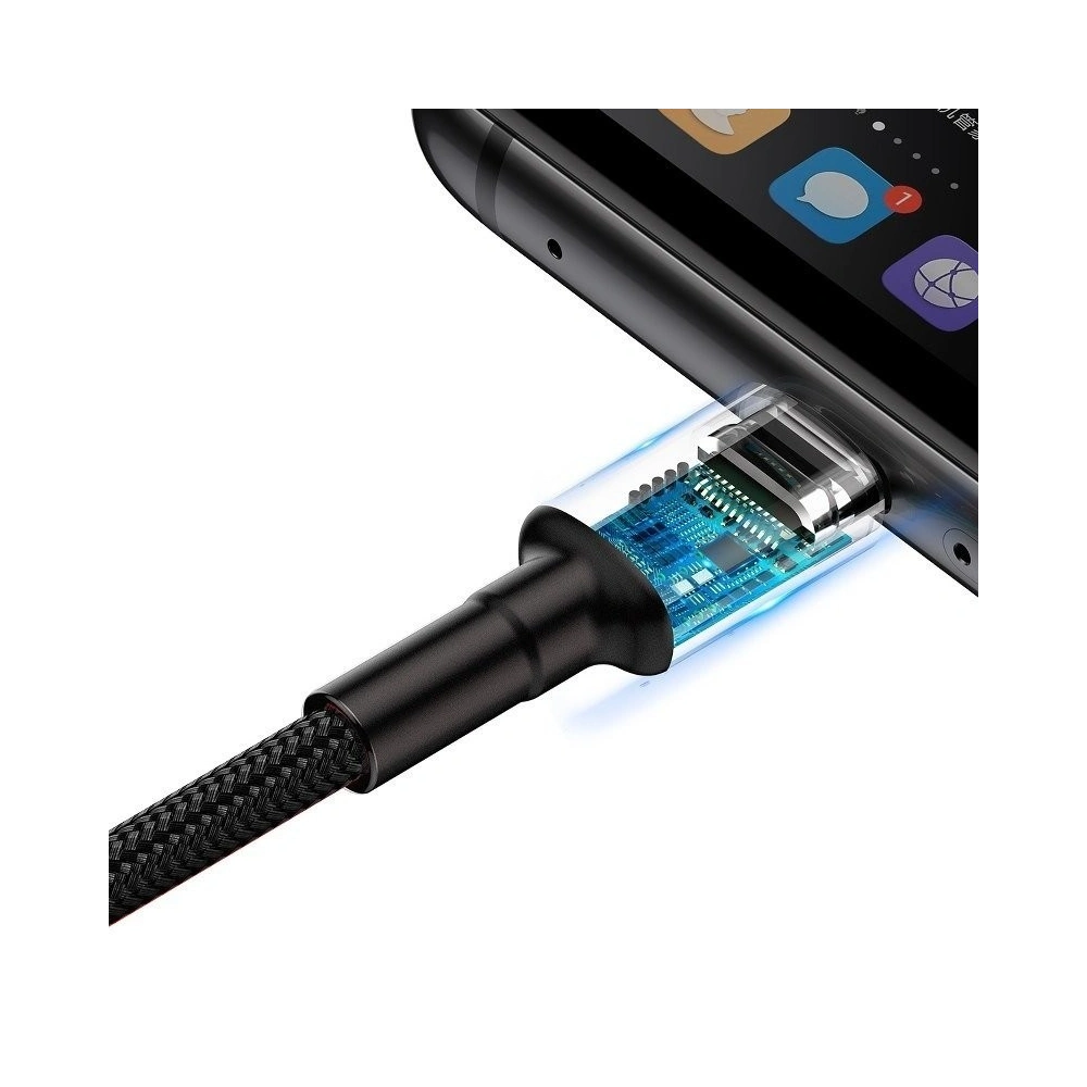 Kabel USB-C Baseus Cafule Huawei SuperCharge, QC 3.0, 5A 1m (czarno-szary)