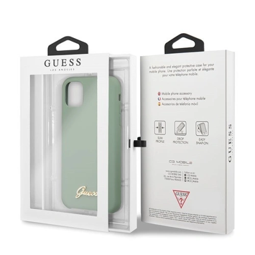 Kup Husă Guess GUHCN65LSLMGKA Apple iPhone 11 Pro Max khaki carcasă dură Silicon Vintage Logo Auriu - GUE275KHA - {ean13} - Sklep Home Screen