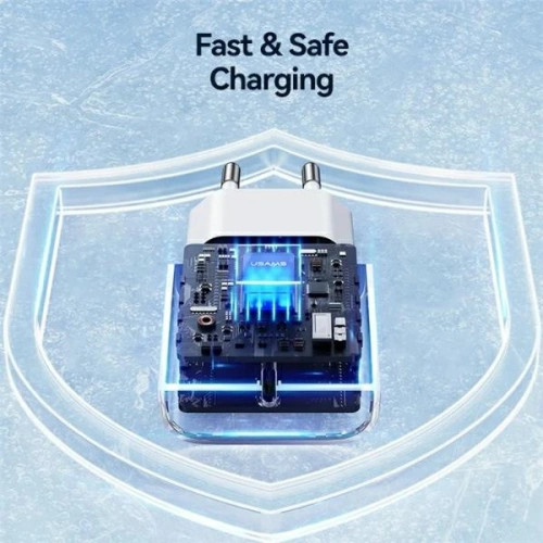 Kup USAMS T65 US-CC226 hálózati töltő USB-C PD 20W Gyors Töltés + USB-C / Lightning 30W kábel fehér/white - USA1116 - {ean13} - Sklep Home Screen
