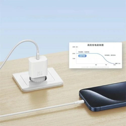 Kup USAMS T65 US-CC226 hálózati töltő USB-C PD 20W Gyors Töltés + USB-C / Lightning 30W kábel fehér/white - USA1116 - {ean13} - Sklep Home Screen