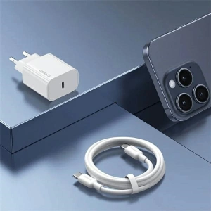 Kup Ładowarka sieciowa USAMS T65 US-CC226 USB-C PD 20W Fast Charging + kabel USB-C / Lightning 30W biały/white - USA1116 - {ean13} - Sklep Home Screen