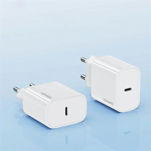 Kup USAMS T65 US-CC226 hálózati töltő USB-C PD 20W Gyors Töltés + USB-C / Lightning 30W kábel fehér/white - USA1116 - {ean13} - Sklep Home Screen