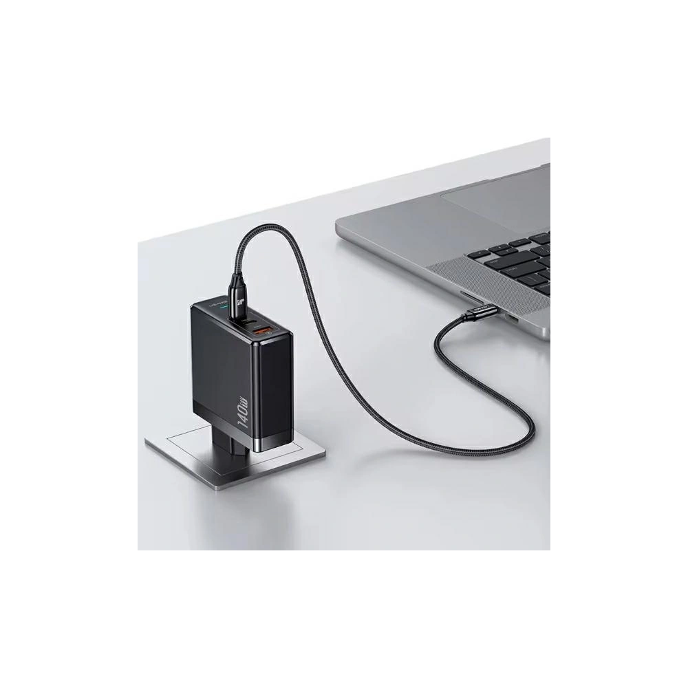 Ładowarka sieciowa USAMS US-CC168 USB-A, 2xUSB-C T52 PD 140W Fast Charging + kabel USB-C / USB-C 240W czarny/black