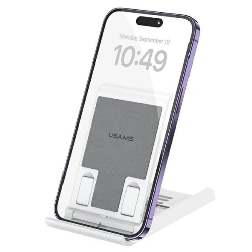 Buy USAMS US-ZJ073 folding desk stand for phone/tablet white - USA1118 - {ean13} - Home Screen Store Europe