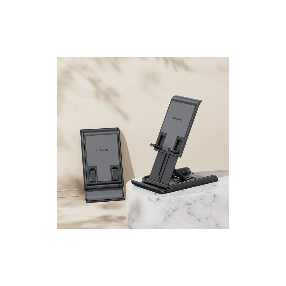 Stojak składany biurkowy USAMS US-ZJ073 na telefon/tablet biały/white