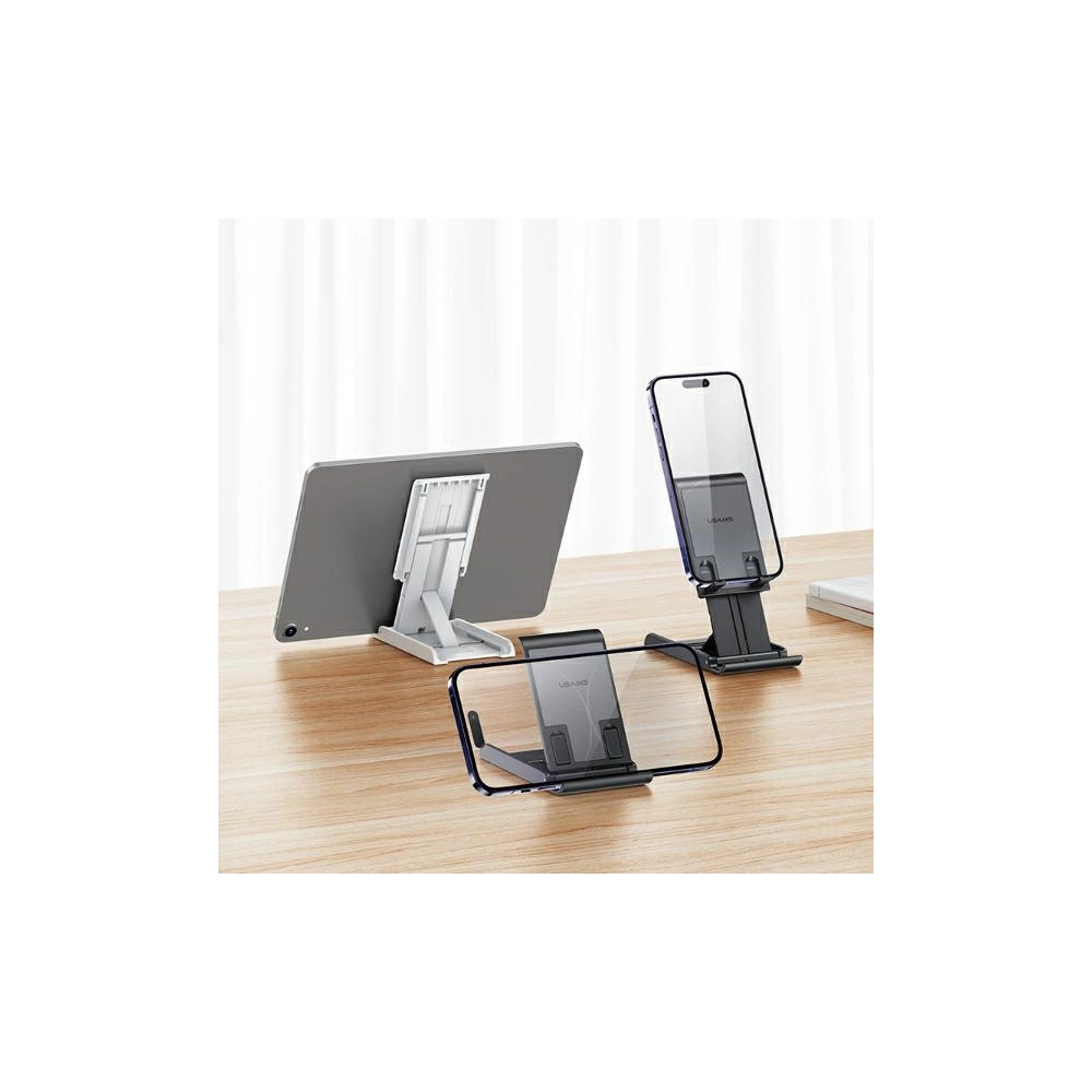 Stojak składany biurkowy USAMS US-ZJ073 na telefon/tablet czarny/black