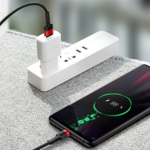 Kup Kabel USB-C Baseus Cafule Huawei SuperCharge, QC 3.0, 5A 1m (černá-červená) - BSU692BLKRED - {ean13} - Sklep Home Screen