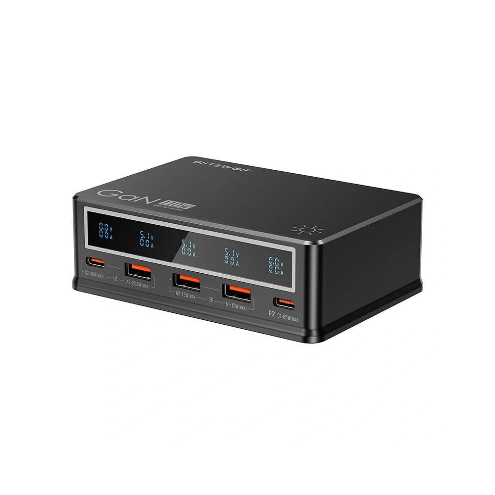 Ładowarka sieciowa Blitzwolf BW-i9 3xUSB-A, 2xUSB-C 110W PD czarna