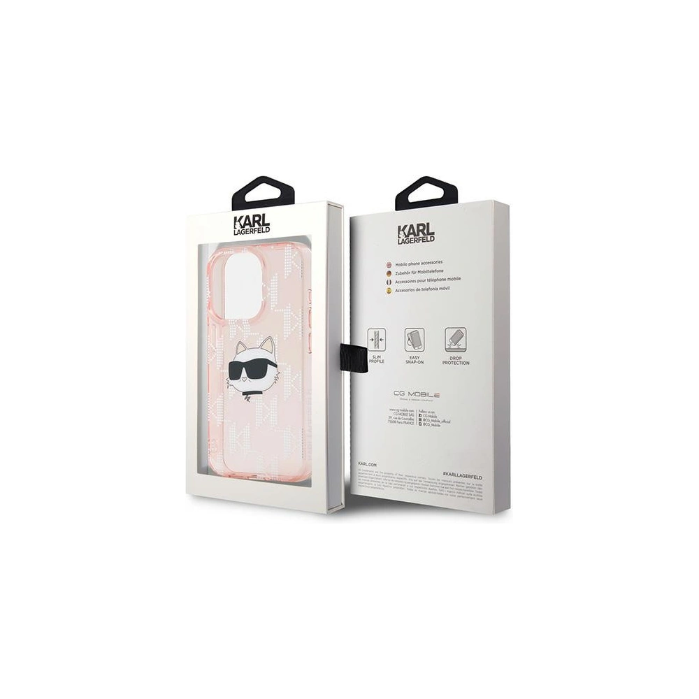 Etui Karl Lagerfeld KLHCP15XHKLPCHP Apple iPhone 15 Pro Max hardcase IML Choupette Head & Monogram różowy/pink