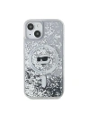 Etui Karl Lagerfeld KLHMN61LGCHSGH Apple iPhone 11 / XR tvrdý obal Liquid Glitter Choupette Head Magsafe transparentní